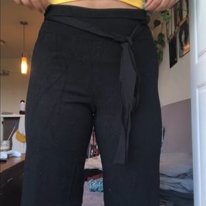 Black wide leg trousers aritzia